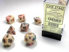 Festive Mega-hedral Circus/black 7-Die set